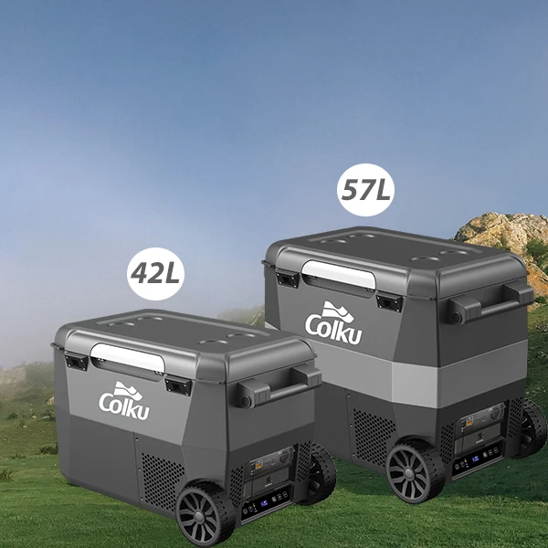 

Camping Car Refrigerator Colku 24V Mini Compressor Refrigerator Portable 42L Freezer For Car Camping Rechargeable With Battery T