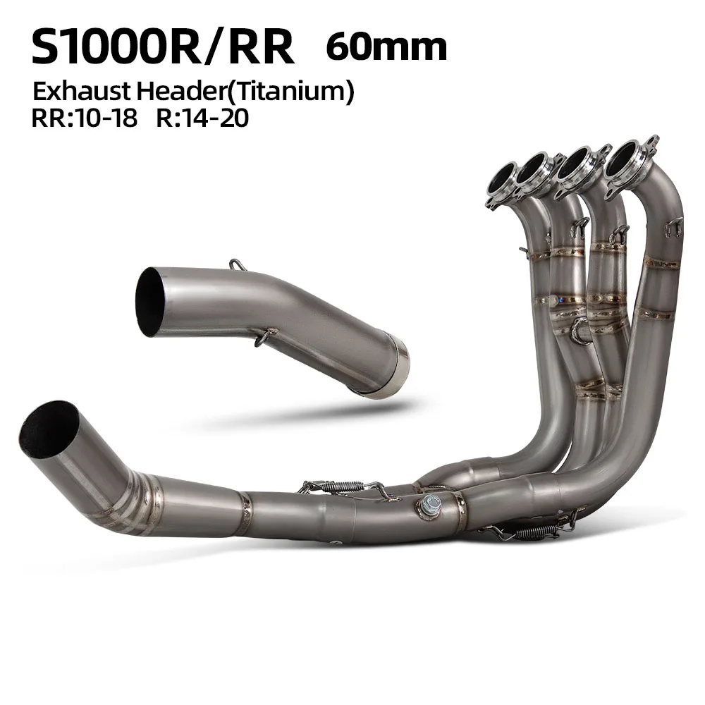 Motorcycle Exhaust Modify For BMW S1000RR 2010-2018 S1000R 2014-2020 Escape Titanium Front Link Pipe 60MM Racing Header Tube Kit