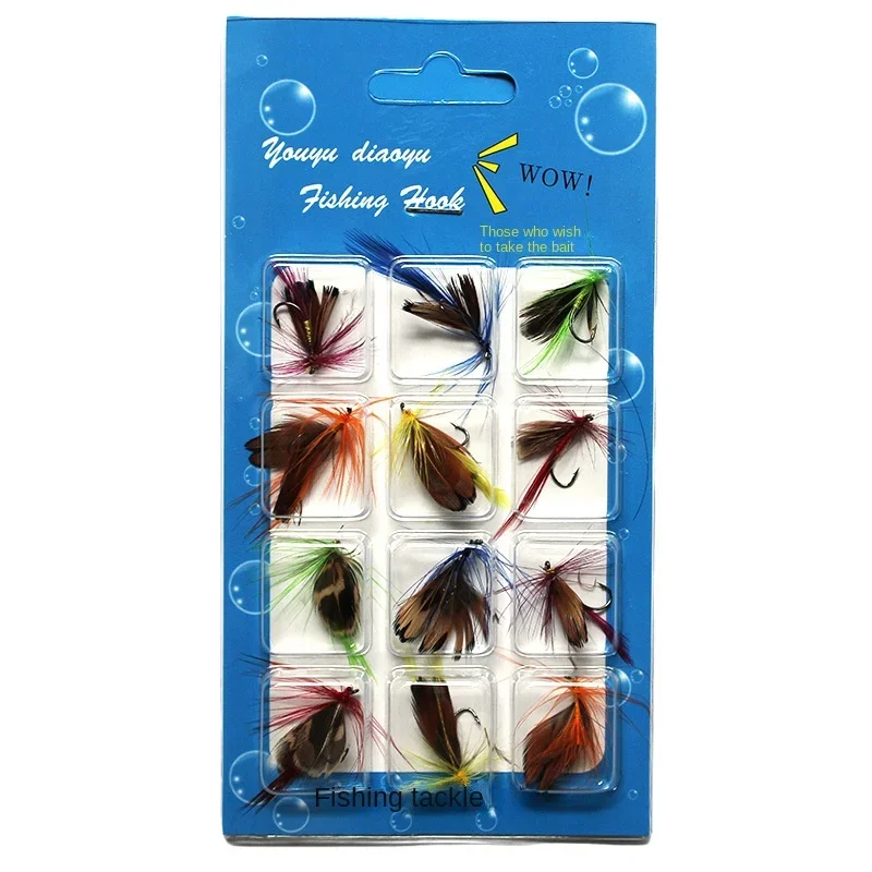 Juego de 1 Uds. De Señuelos de pesca con mosca, cebo con gancho de acero rico en carbono, señuelo de pesca con mosca, cebo Natural para insectos, accesorios de pesca