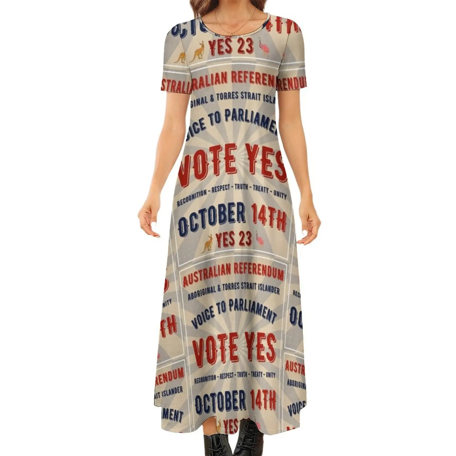 

Vote Yes - Voice Referendum - October 14 Round Neck Short Sleeve Dress Cocktail of dresses summer dress women 2024