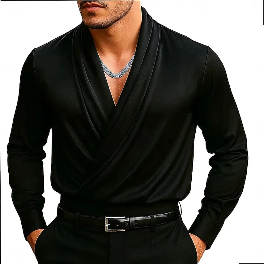 Satin V Neck Blouse Elegant Business Casual Tops Women Spring Summer Office Blouses Shirts
