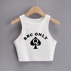 BBC ONLY Spades Print Summer Fashion Women Sexy Slim Tops O-neck Sleeveless Double Nylon Ladies Good Quality Tank Top