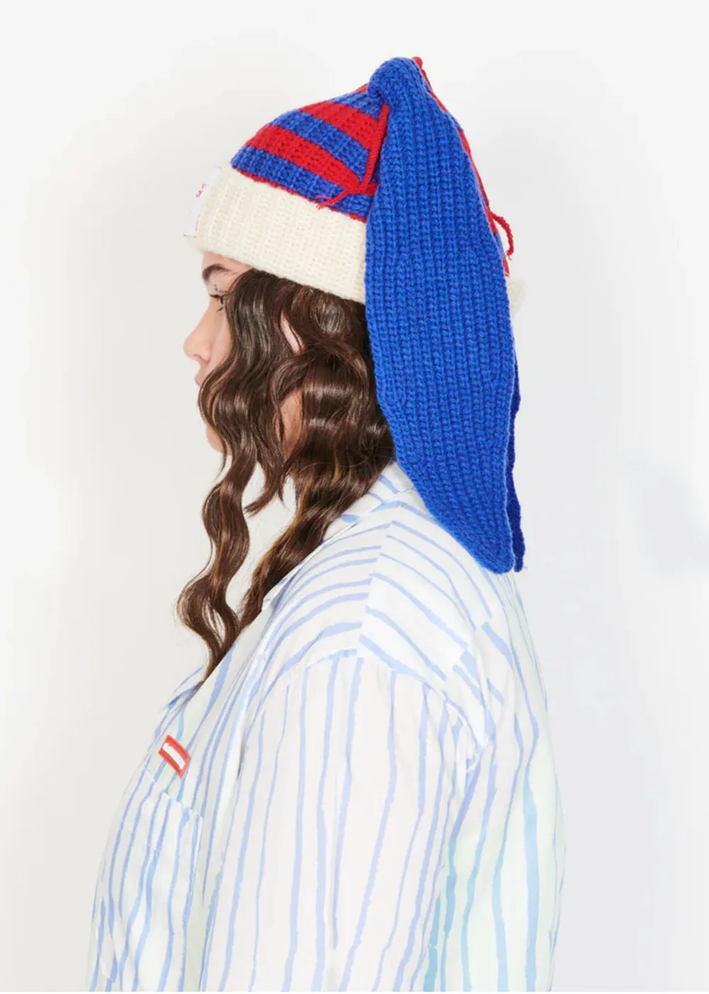 2023 new Winter Skullies Cute Women Long ears fox Hat Crochet Knitted Costume Beanie Hats Women Color matching Gift Hip-hop Cap