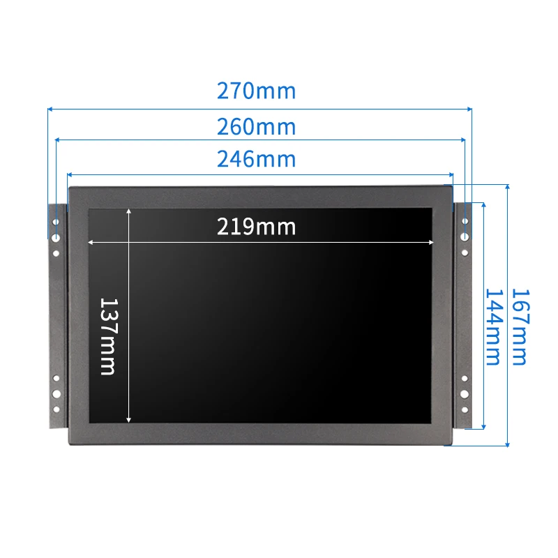 Outdoor HD 10.1 Inch Touch Screen Monitor IPS High Brightness1000 Nits Wall Mount LED Display HDMI VGA for Industrial/ Business