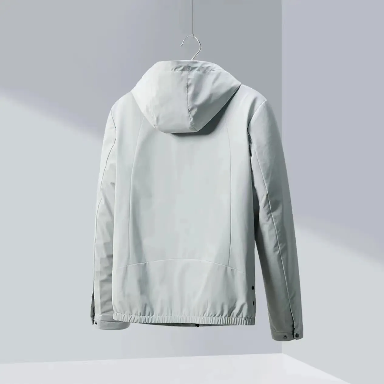 

HAI 2025 Spring New Men's Hooded Jaet Smooth Simple Sli Outerwear Faionable Windbreaker Stand Fit Casual Urban Sle