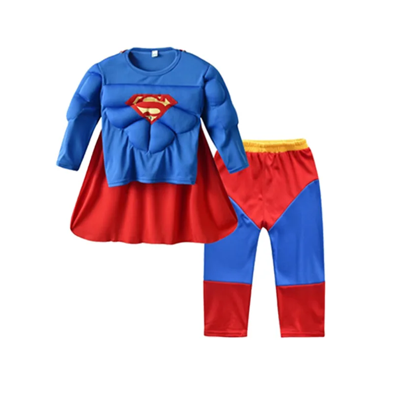 Superhero Muscle Costume Set Captain Spider Bat Hero Cosplay Outfit Mask Cape Halloween Carnival Party Role Play Dress Suit image 3