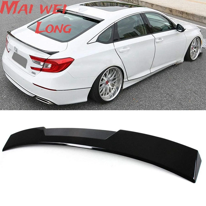 For Honda Accord 2018 10th Sport Style Rear Trunk Lid Car Roof Spoiler Lip Wings ABS Black Carbon Exterior Tuning Accessories