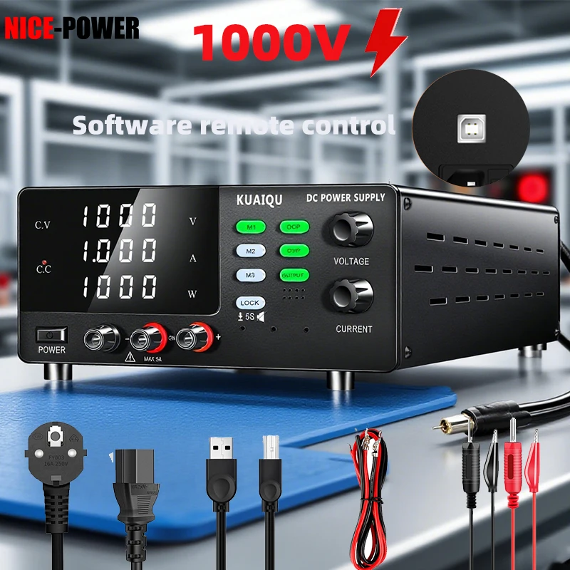 

NICE-POWER 1000V 1A Adjustable Power Supply 500W-1200W High Power USB Programmable Power Supply 15V 30V 60V 20A With OCP OVP