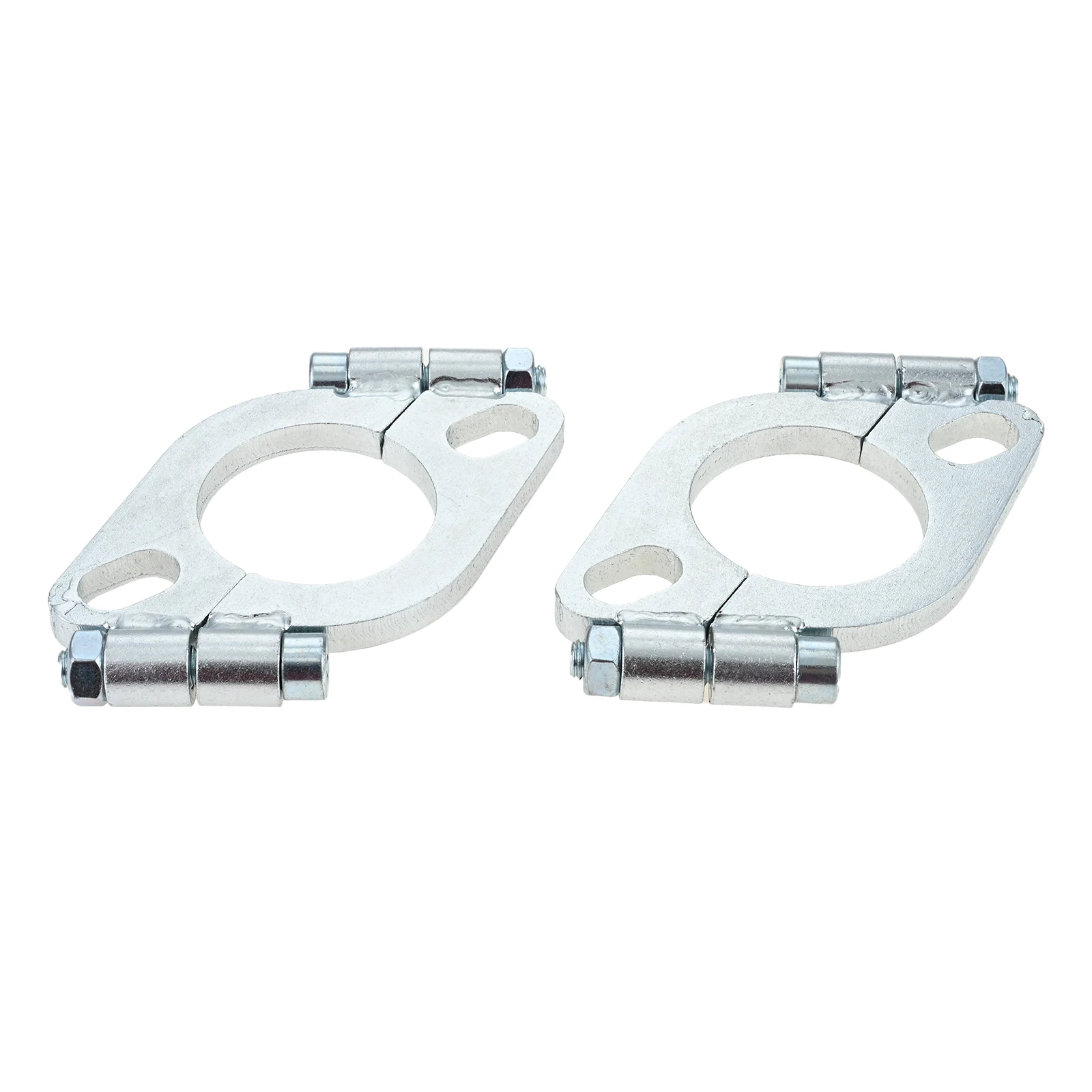 2Pcs Metal Steel 1.75/2/2.25/2.5 Inch Car Motorcycle Exhaust Flange Flat Split Flange Repair Replacement Kit with Screw Bolts