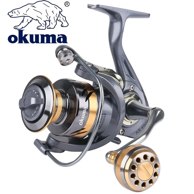 Newest OKUMA AR2000-7000 Fishing Reel Metal Ball Grip Spinning Reel 5.2:1 Metal Reel Cup 12KG Max Drag