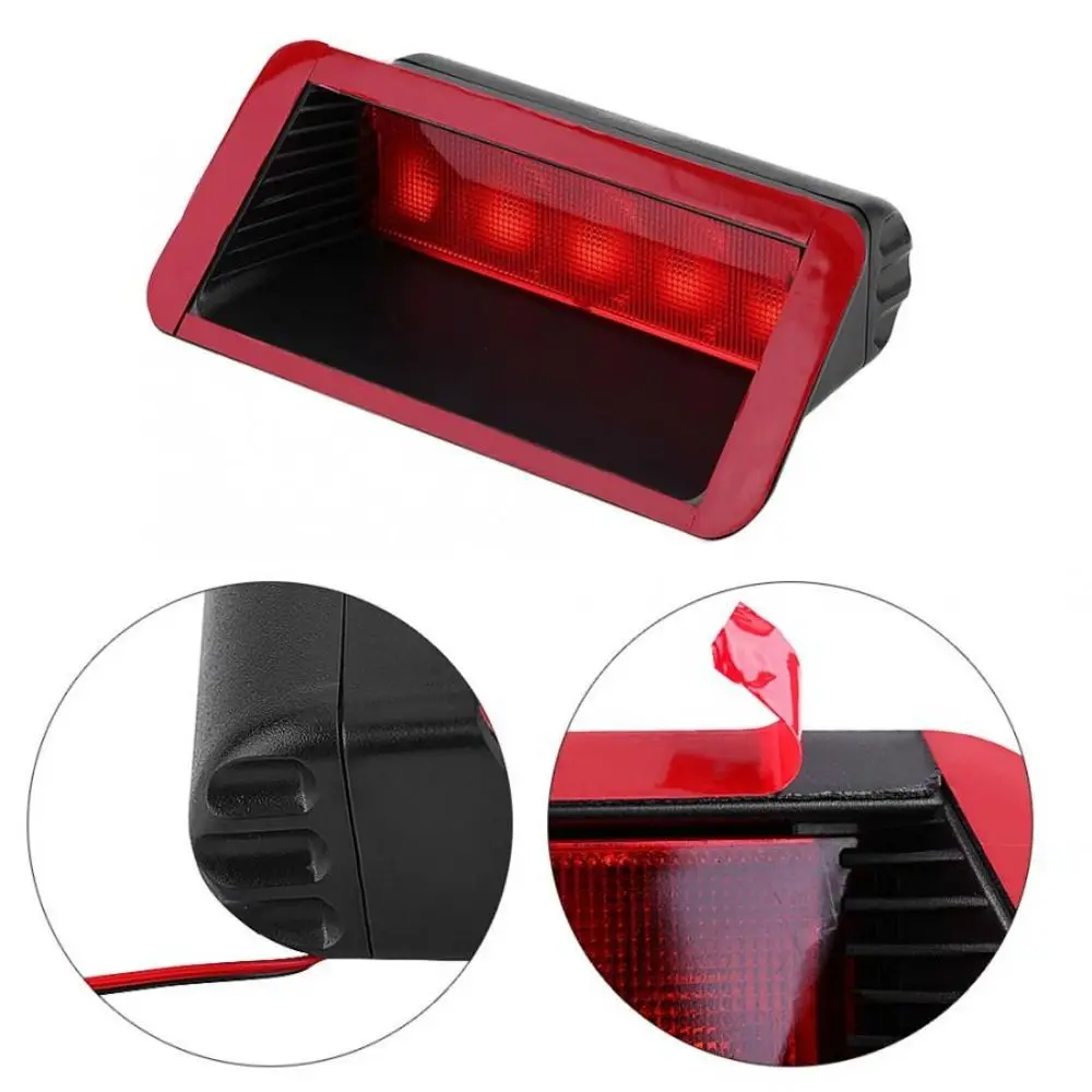 

Red Lens Car High Mounted Brake Lights Black Housing Universal 5LED Brake Light Car Accessories Brake Stop Rear Tail Light Car