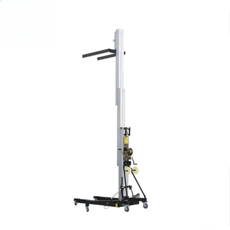 Small Material Lift Manual Forklift Stable Straddle Support Legs Hand Crank Lifting Compact Space Saving Frame Pallet Stacking