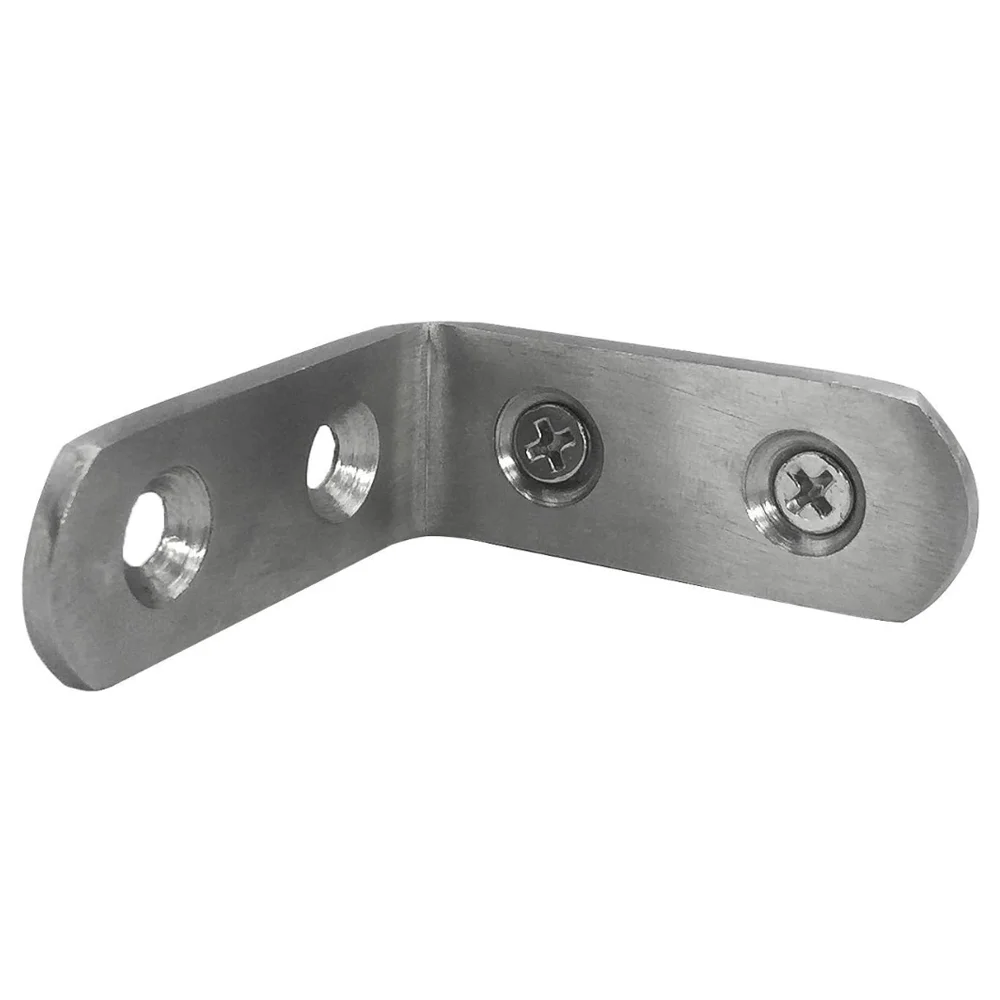 1/2/4Pcs 90 Degree L-Shaped Brackets with Screws Heavy Duty Right Angle Brackets Stainless Steel Corner Braces for Shelf Cabinet