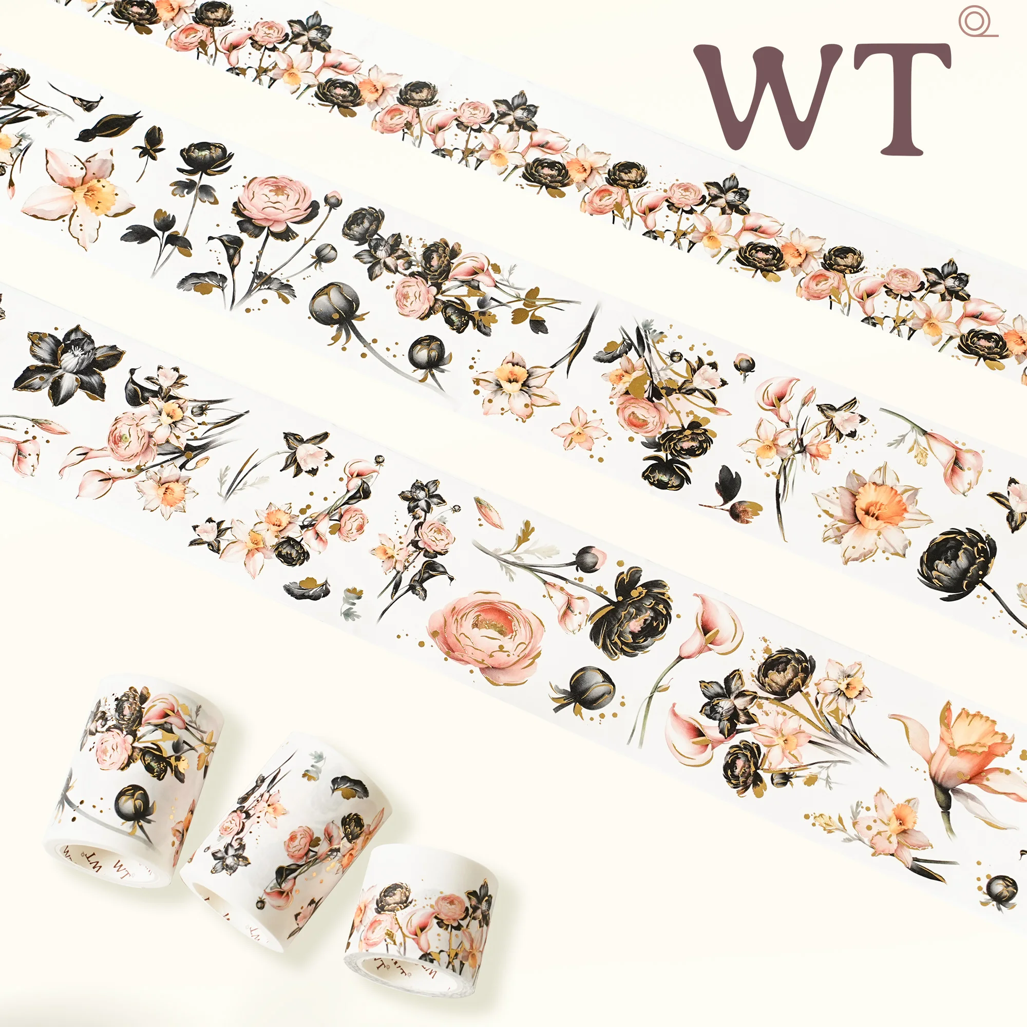 WT Studio Vintage Flower Garden Rose Washi PET الشريط لصنع بطاقة الخطة DIY سكرابوكينغ خطة ملصق مزخرفة #2