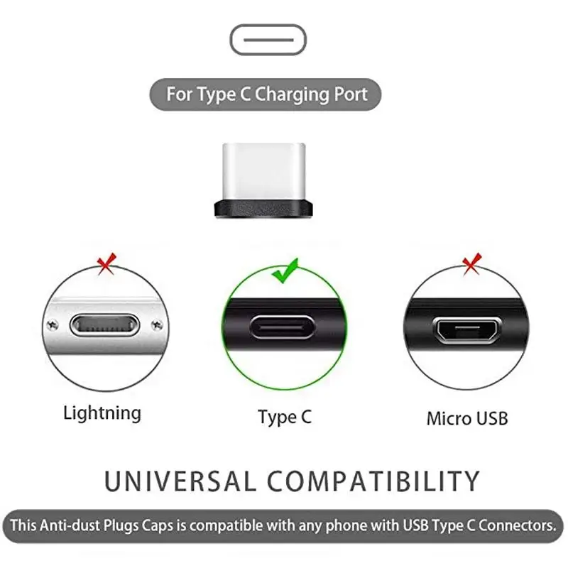 5 PCS USB-C Plug Cover With Cleaning Brush Dustproof Charging Port Protector Caps For iPhone 15 OPPO VIVO Xiaomi Type C Devices view 6