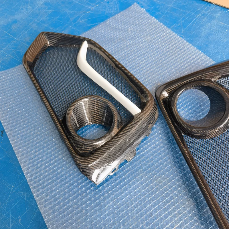 Carbon Fiber Fog Light Cover For Honda Civic FK7 Fiberglass Front Bumper Head Light Air Vent Duct Racing Bodykit Trim Part