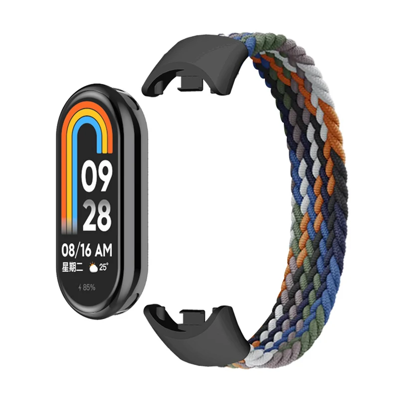 Braided band for Mi Band 8/7/6/5/4/3 Strap accessories Elastic Nylon Replacement belt bracelet correa for Xiaomi Miband 8 NFC