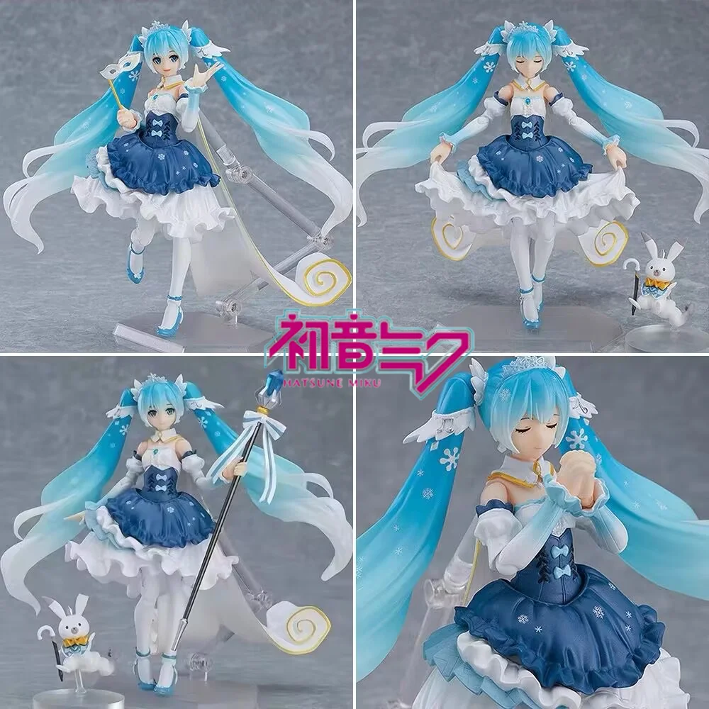 Action Figure Model 15cm Anime Hatsune Miku Figma Ex-054 Snow Statue Kawaii Toys Birthday Gift Desktop Collection Xmas Gifts