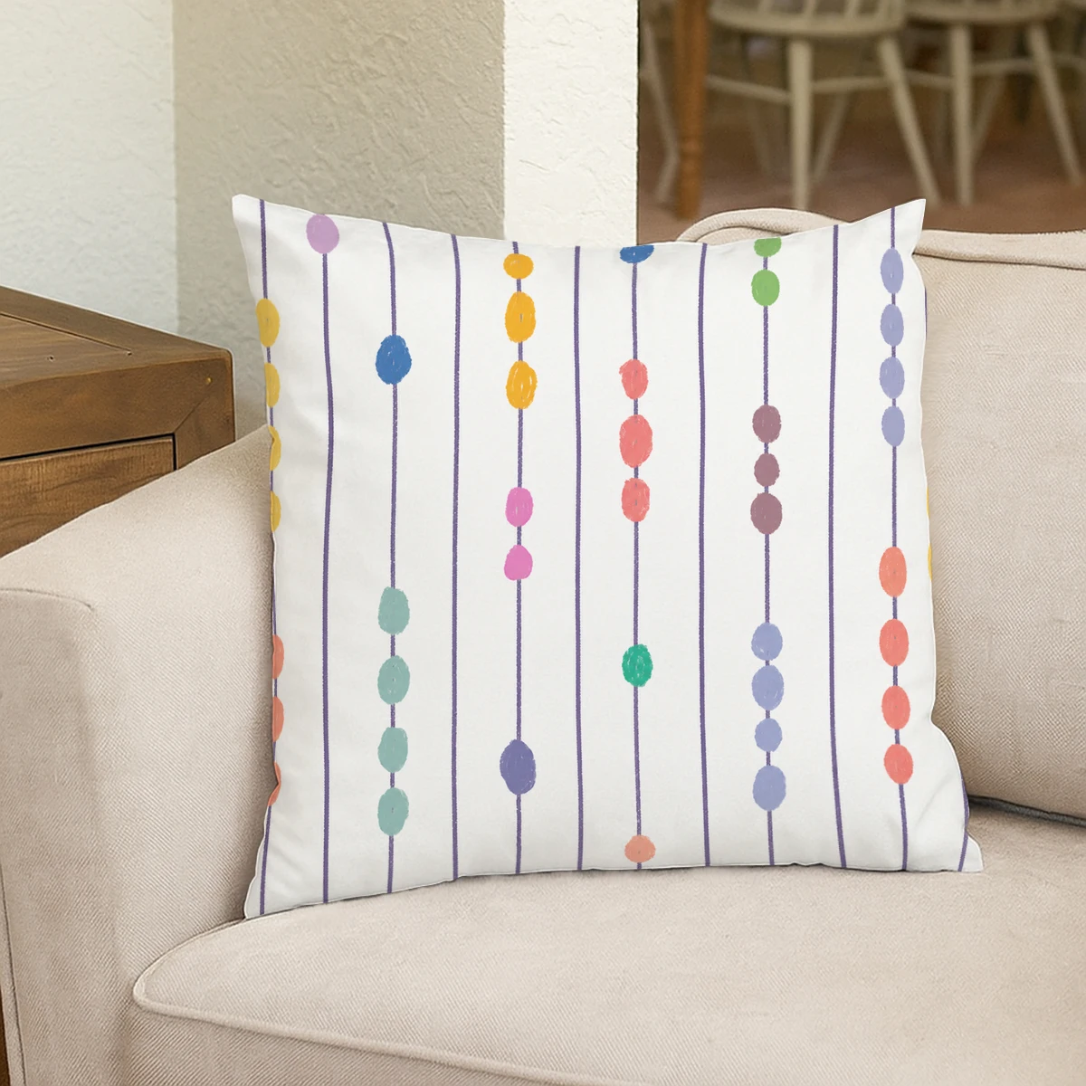 Floral Cat Pattern Polyester Pillow Cover - Cute Decorative Pillowcase for Sofa, Bedroom and Living Room, No Insert Included