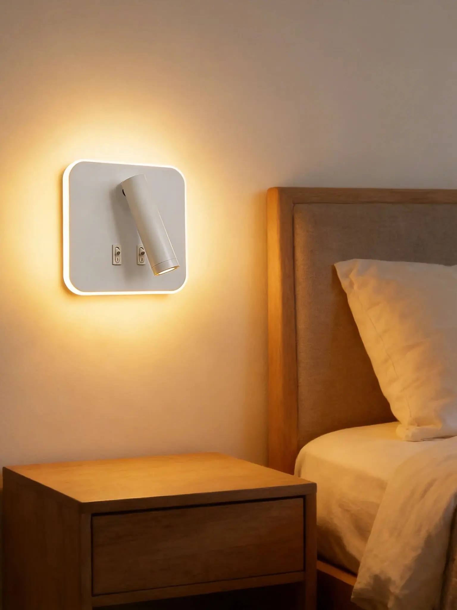 Appliques murales modernes, luminaire mural LED pivotant à 350 degrés, applique murale en alliage d'aluminium, décoration de chambre à coucher et de salon