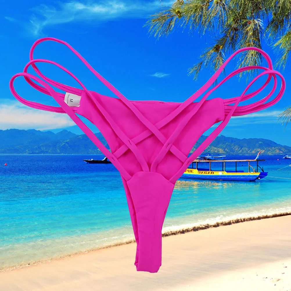 Mutandine da bagno leggere e comode da donna nere a vita bassa, taglia L, in tessuto liscio, ideali per costumi da bagno da spiaggia e piscina