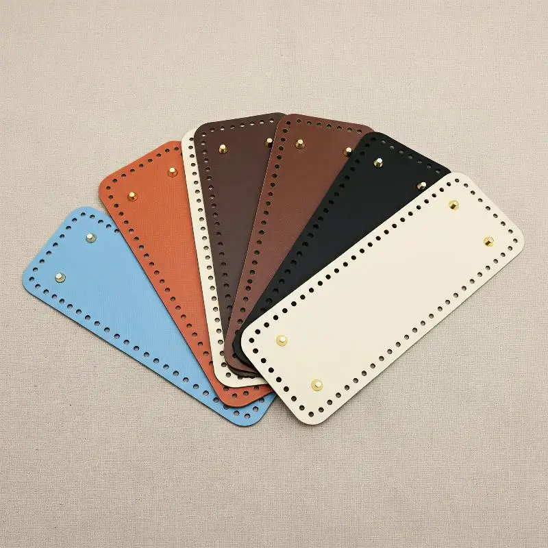 Handmade Knitted Bag Bottom Base 28*10cm Rectangular PU Leather Pad for DIY Handcraft Bag Making Supplies