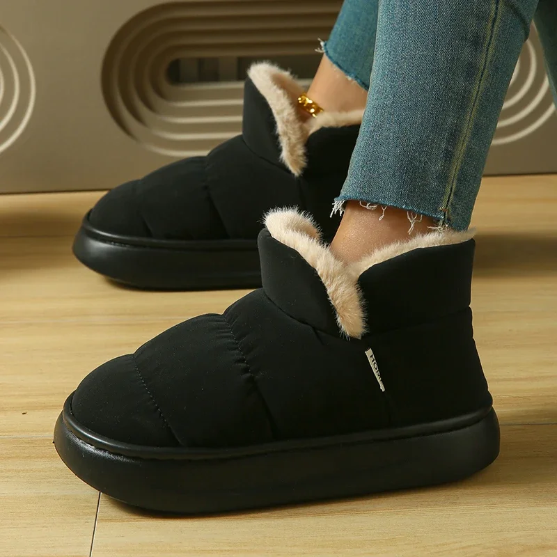 Robuste Plateau-Wasserdichte Schneestiefel für Damen Winter 2026 Rutschfeste, Verdickte, Lange Plüsch-Warme Knöchelstiefel, Baumwollgepolsterte Schuhe – Detail 11