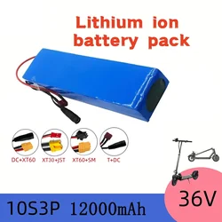 Rechargeable Lithium Battery 36V 20Ah 18650 Pack 10S3P 1000W with BMS for DIY Tools Electric Equipmen Battery Pack+Charger
