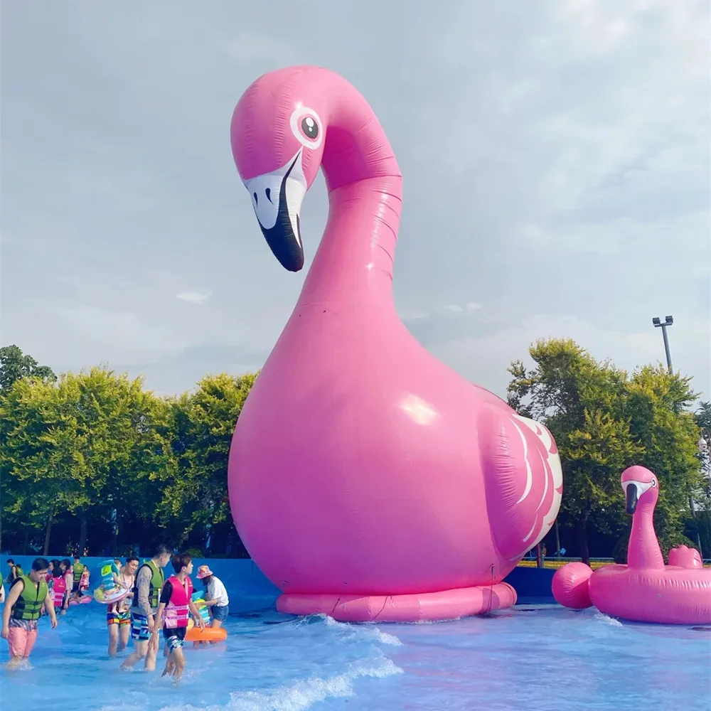 

Inflatable big red goose cartoon air model cartoon PVC flamingo water big yellow duck duckling mascot water