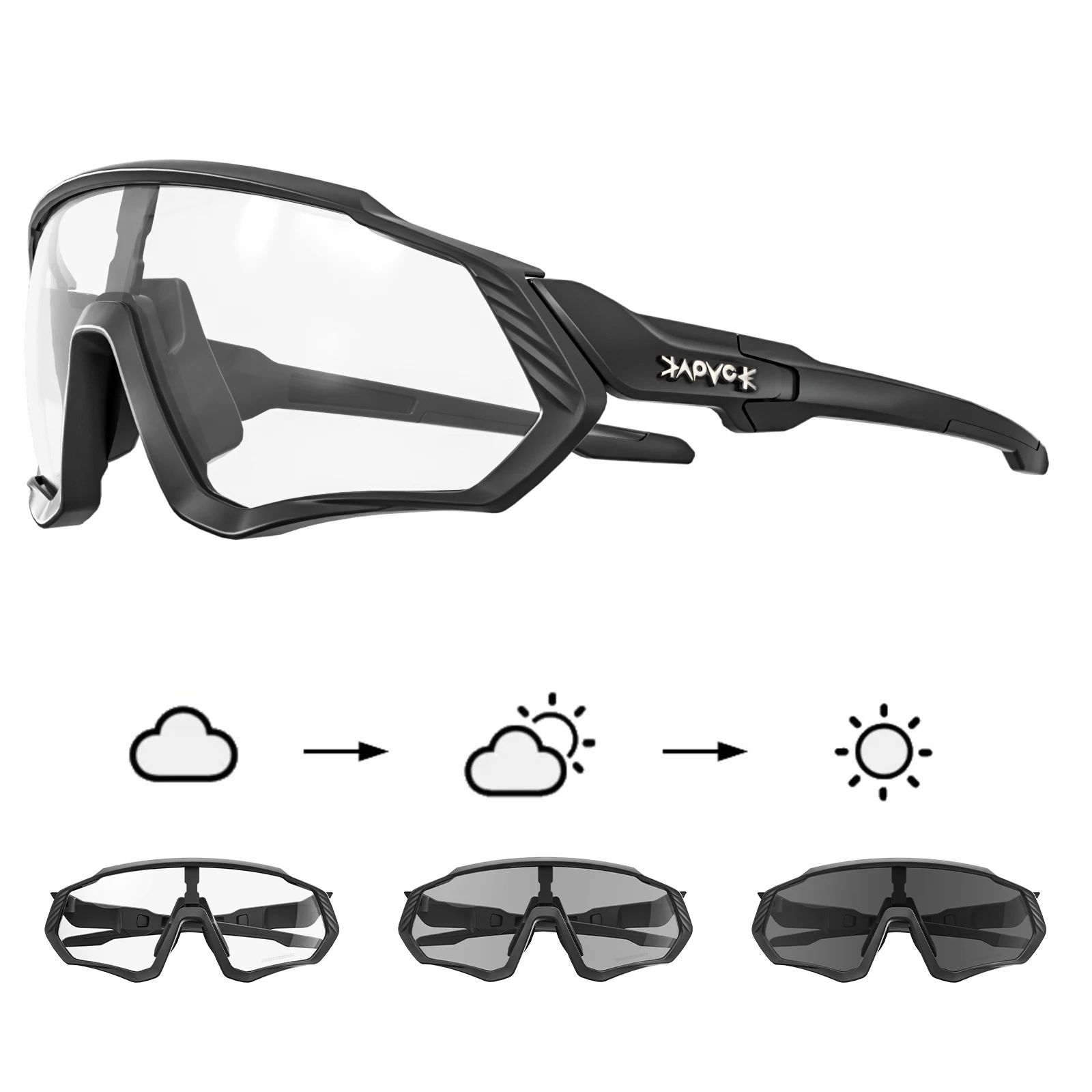 

KAPVOE Photochromic Cycling Sunglasses MTB Glasses Road Bike Cycling Men Women Outdoor Bicycle Sports Running UV400 Goggles New