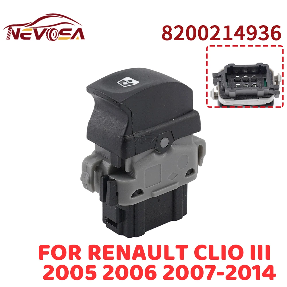 Passenger Side Window Control Switch Glass Button For Renault Clio III 2005 2006 2007-2014 Twingo II 8200214936 8200002451