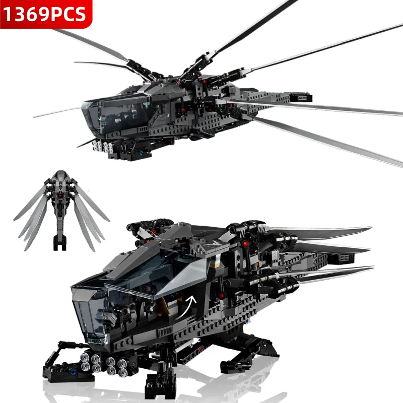 New Ornithopter 10327 Fighter Building Block Model Sci-Fi Movie Fan Helicopter Boy Difficult Small Particle Assembly Toys Gifts