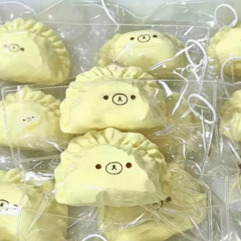 1pc Kawaii Bear Dumpling Squishy Toy Cute Cartoon Simulation Food Squeeze Fidget Toy Soft TPR Slow Rising Stress Relief Decompression Toy Gift for Kids Teens image 7