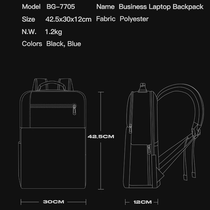 2023 New Business Backpack Men Fashion 15.6 in Laptop Backpack Work Man Bag Unisex Black Male Backpack Mochila Waterproof