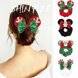 Christmas Disney Cute Ears Elastic Velvet Hairbands For Girls Sequins 4