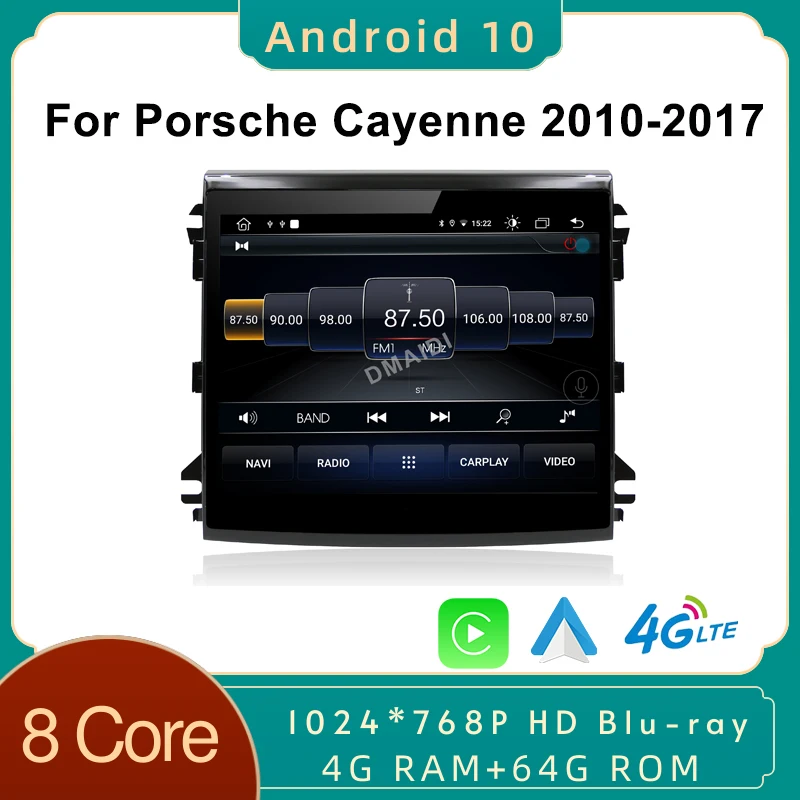 

Car Radio Android 10 8Core 4+64GB GPS multimedia player for Porsche Cayenne 2010-2017 with IPS HD Screen DSP 4G Carplay