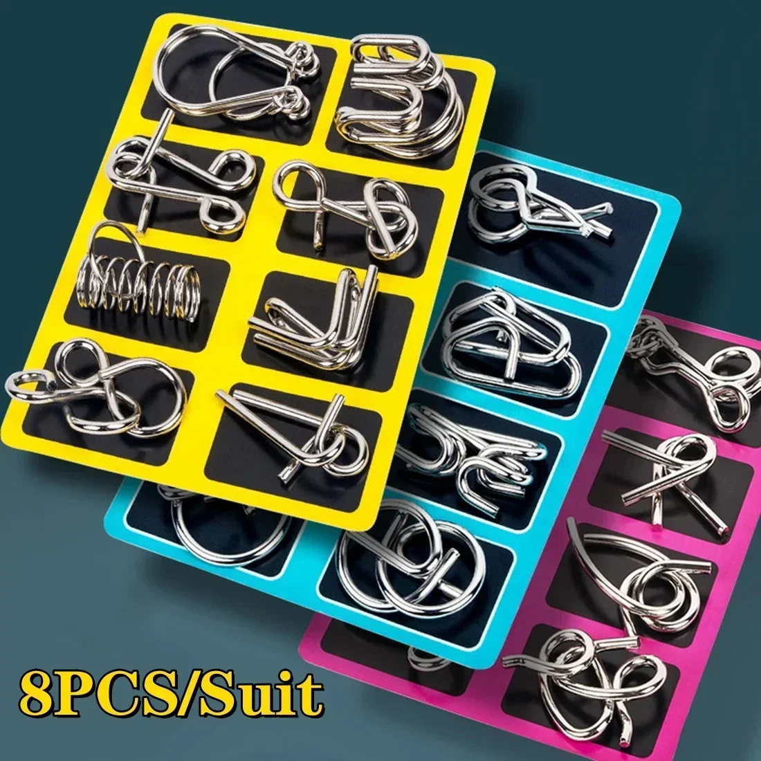 لعبة ألغاز حلقة معدنية صينية لتحفيز الدماغ، لعبة منطق الذكاء للبالغين والأطفال، لعبة سفر محمولة لتدريب العقل