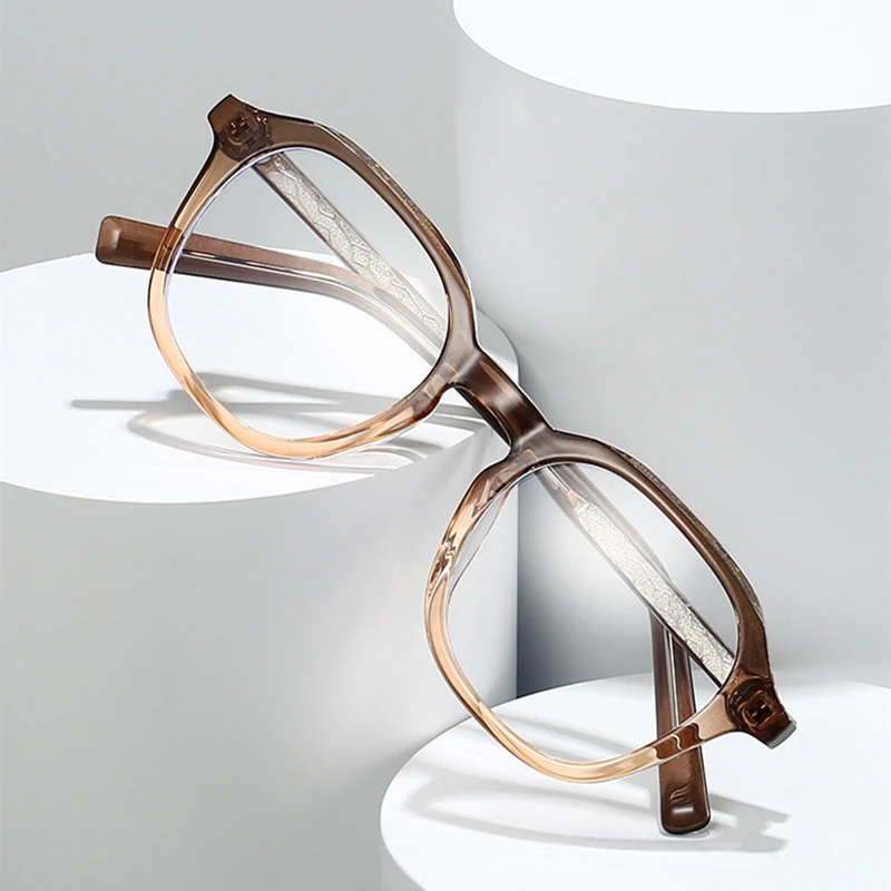 Vintage Minimalist Anti Blue Light Reading Glasses Man and Woman Big Round Frame Optical Prescription Eyeglass Diopter 0 to +6.0