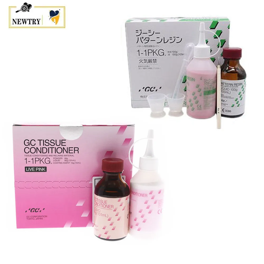 Original FUJI GC Tissue Conditioner Denture Reline Material Dental Pattern Acrylic Resin Set Self Cure Soft Liner Powder Liquid