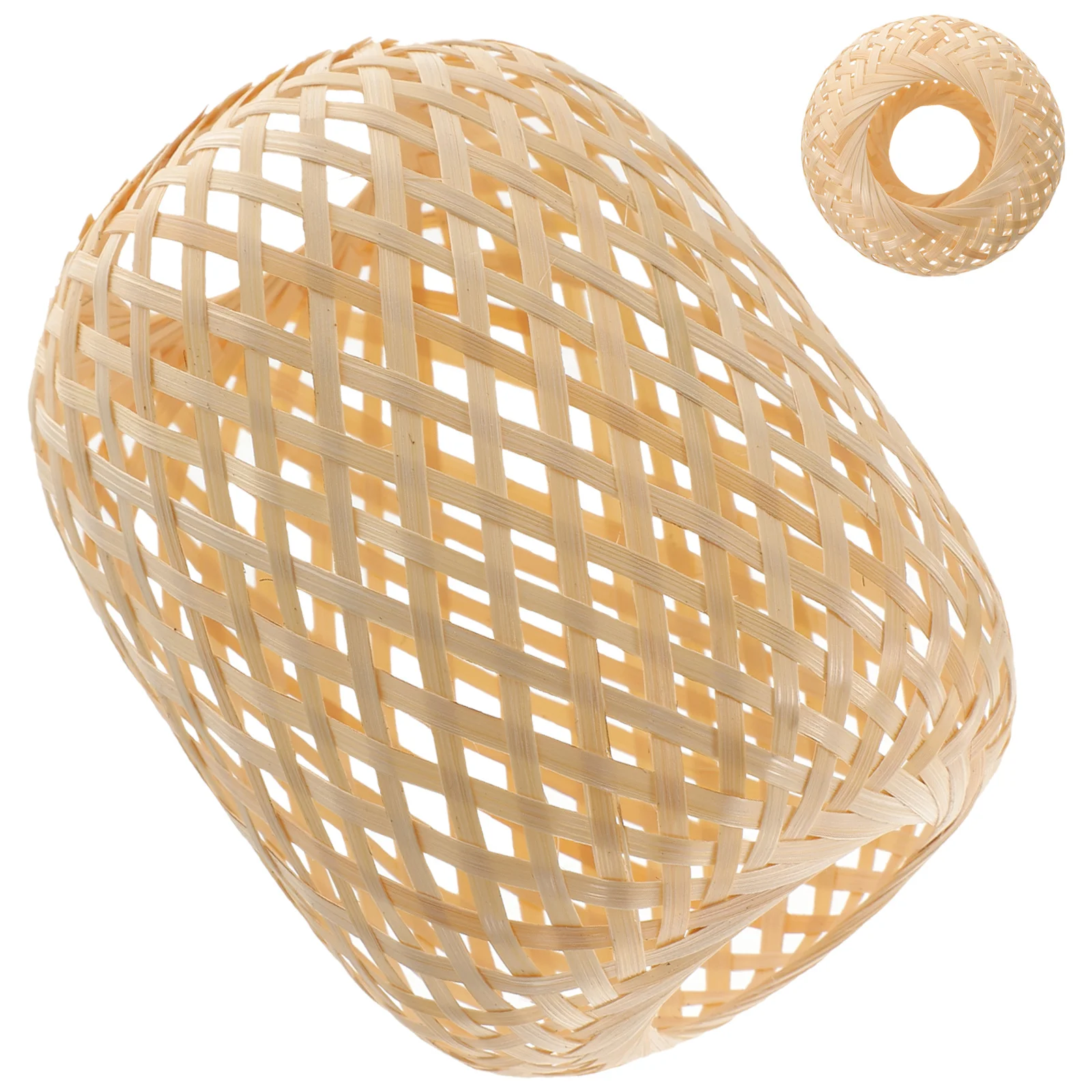 

Lightweight Bamboo Lampshade Woven Rustic Pendant Lamp Cover Decorative Ceiling Light Shade for Restaurant Home Office