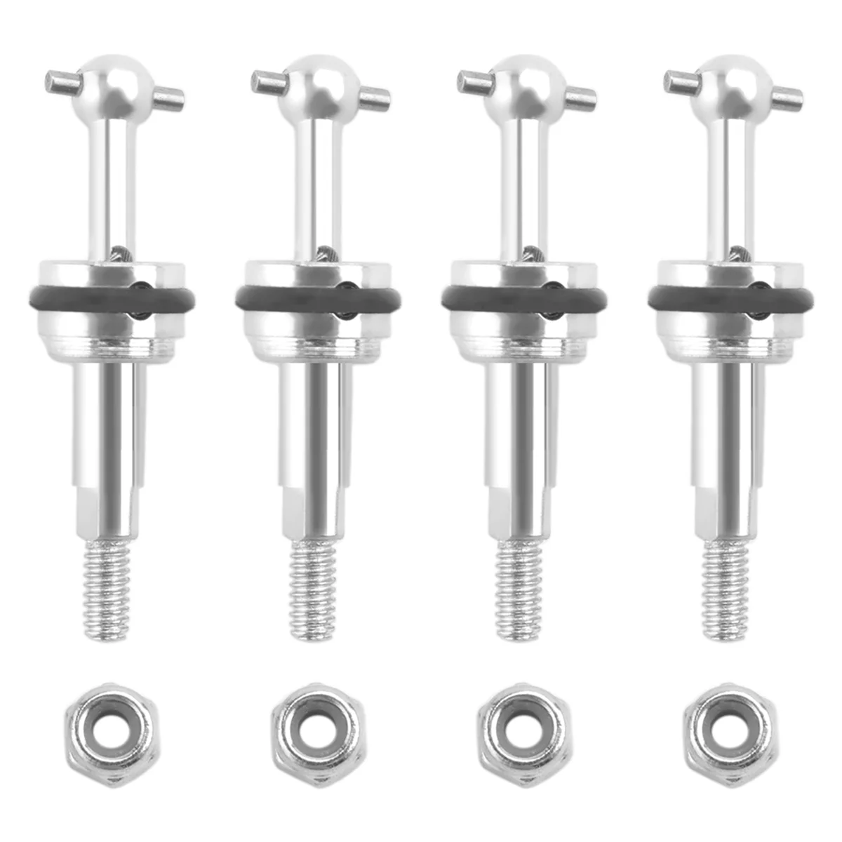 BFYL-4 шт. металлический универсальный шарнир CVD с гайкой M2 для Wltoys K969 K989 K979 P929 1/28, детали для обновления радиоуправляемого автомобиля