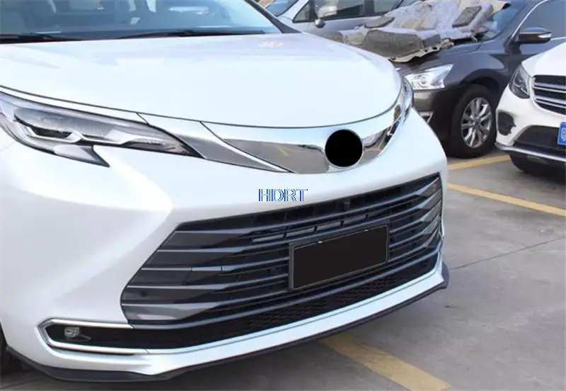 For Toyota Sienna Granvia 2021 + Accessories Front Hood Bonnet Grill Grille Bumper Lip Mesh Trim Strip Cover Molding Car Styling