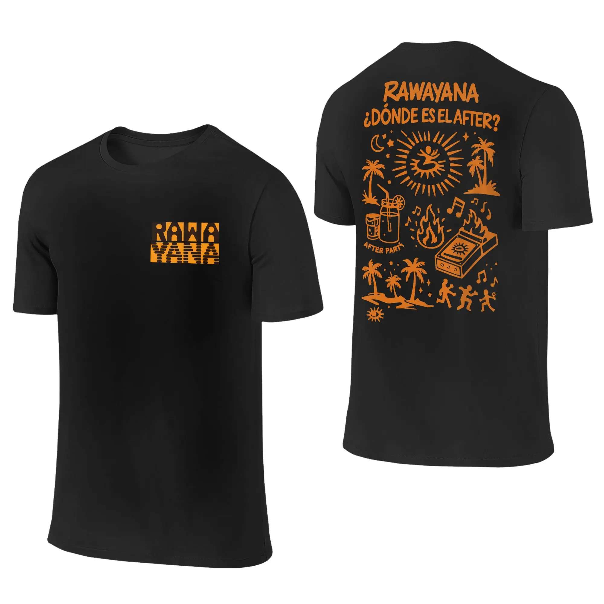 Rawayana Donde Es El After Music 100% Cotton T Shirt For Adult Summer Street Style T-Shirts O-Neck Hipster Tees Plus Size Tops