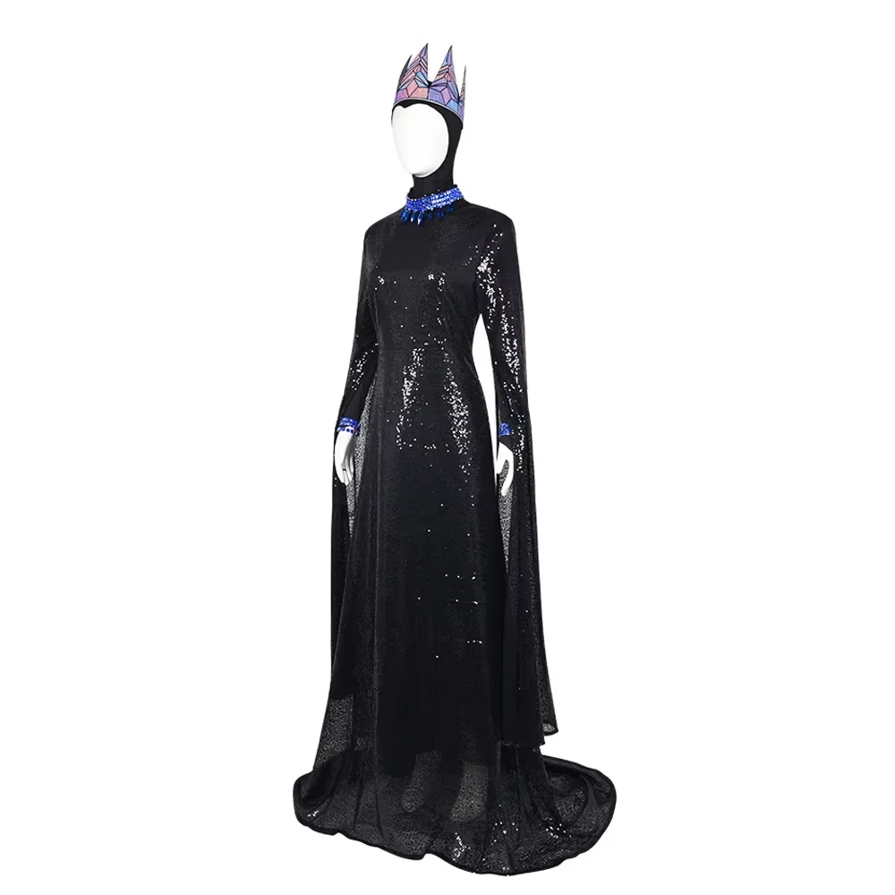 Evil Queen Cosplay Costume Movie Snow Whites Cosplay Outfit Fancy Dress Up Halloween Carnival Dresses Headwear Crown Suit view 3