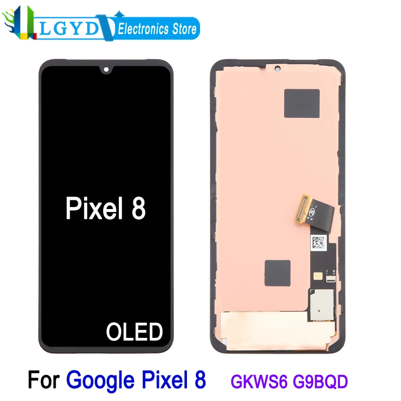 

Pixel-8 OLED LCD Screen For Google Pixel 8 GKWS6 G9BQD Phone LCD Display Touch Screen Digitizer Repair Replacement Spare Part