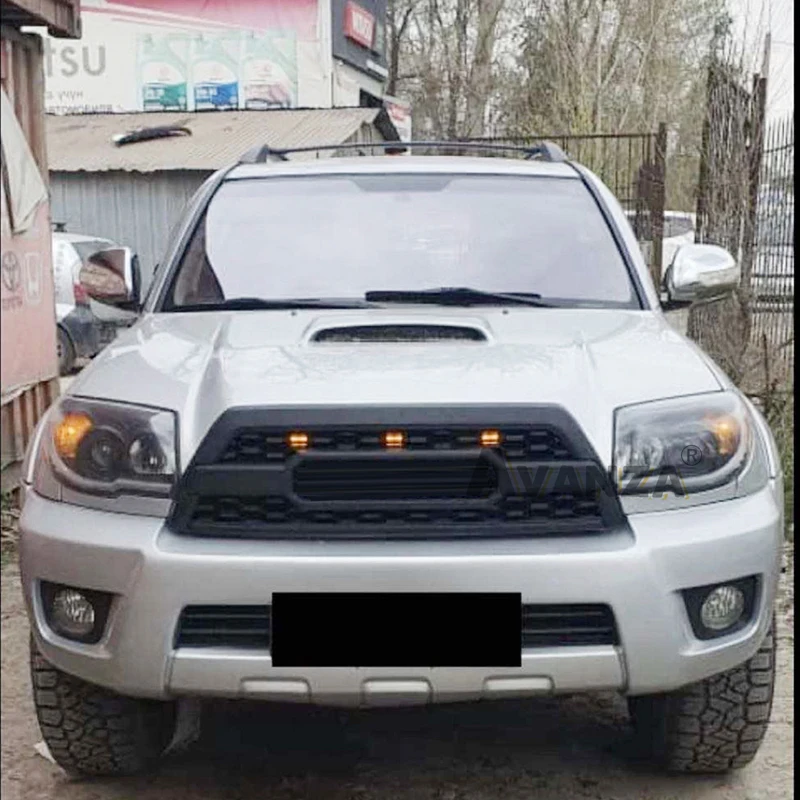 Matowy czarny grill przedni ze światłami pasuje do Toyota 4Runner 2006 2007 2008 2009 Racing grill