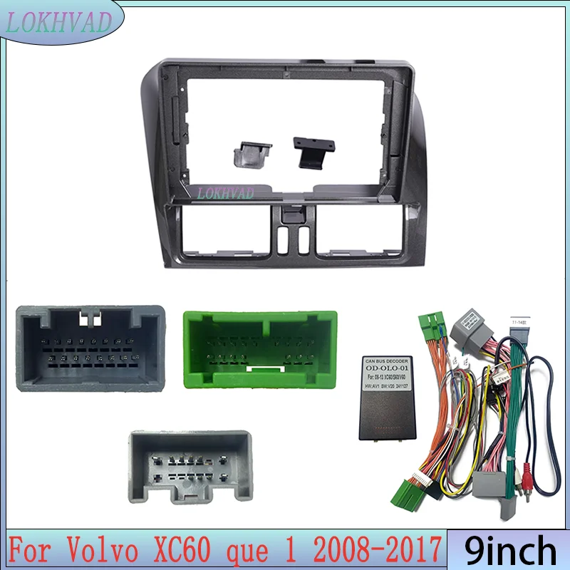For Volvo XC60 que 1 2008-2017 9 Inch Car DVD Radio Android Stereo Harness Screens Accessories Navigation Dashboard Cable Frame