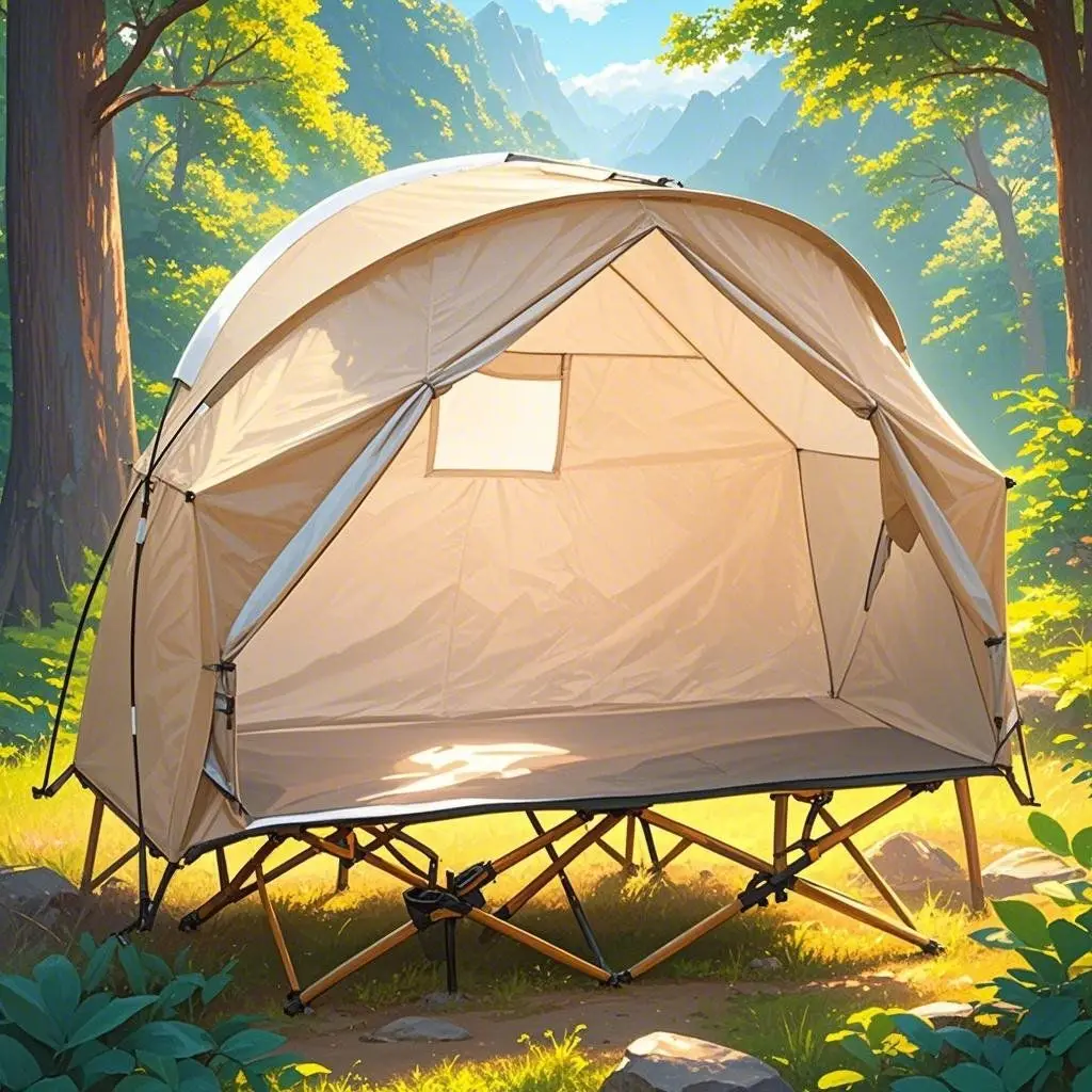 Two-in-One Oxford Fishing Tent Off-the-Ground Rainproof Sunscreen Features for Outdoor Camping Trips Single Tent Internal Camp