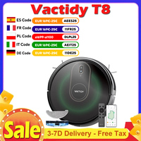 Vactidy T8 Robot Vacuum Cleaner, 2 in 1 Mopping Vacuum, 3000Pa Suction, 250ml Dust Bin, Carpet Detection, App Control Slim Quiet