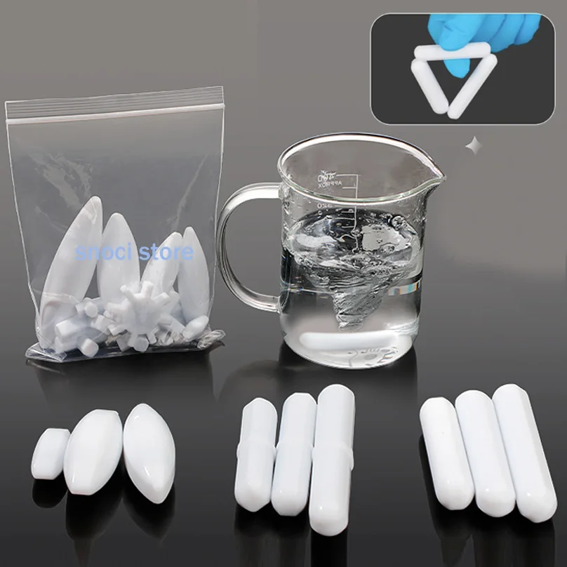 PTFE Magnetic Stirrer Stir Bar Cylindrical Olive Magneton Stirring Mixer White Spin Bars A/B/C PTFE stirring ball stirring rod